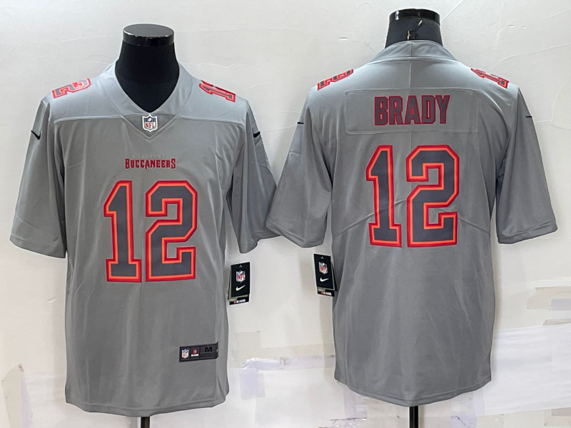 Men's Tampa Bay Buccaneers #12 Tom Brady Grey Atmosphere Fashion Stitched Jersey